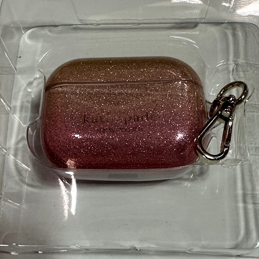 Kate Spade Ombre Glitter AirPods Case - Pink and Gold
